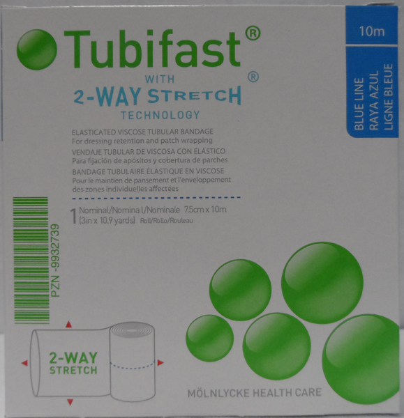 Fiksering Tubifast 2-way stretch 7,5cmx10m blå