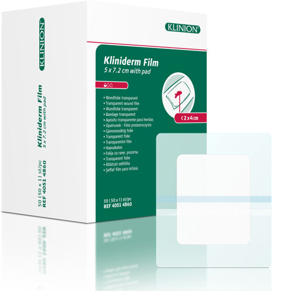 Bandasje transparent Kliniderm Film m/pad 5x7,2cm