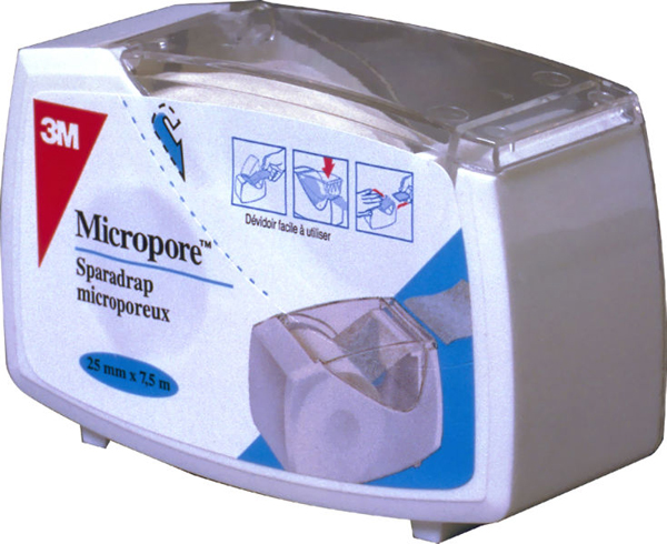 Plaster Micropore m/disp 2,5cmx9,1m enkeltpk hvit