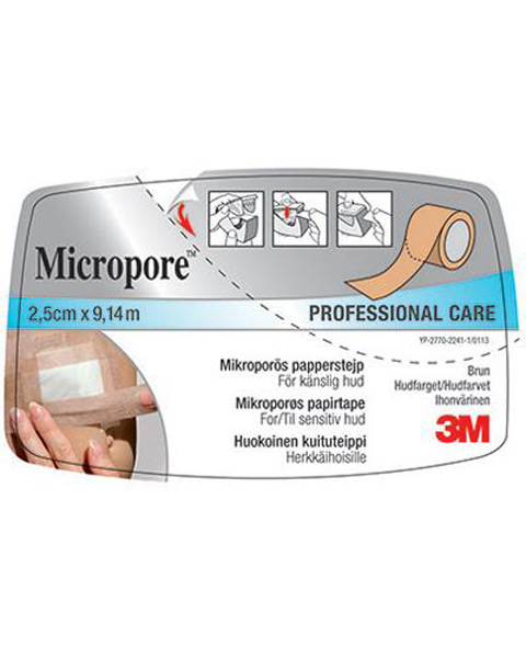 Tape kirurgisk Micropore nw m/disp 2,5cmx9,1m hud