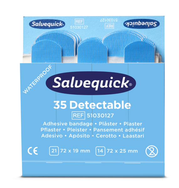 Plaster Salvequick for næringsmiddel blå vanntett