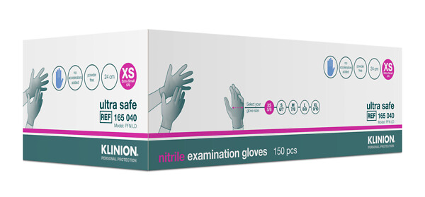 Klinion Ultra Safe tutkimuskäsine nitriili 24 cm XS