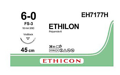 Ethilon sulamaton ommelaine FS-3, 16 mm, 6-0, 45 cm