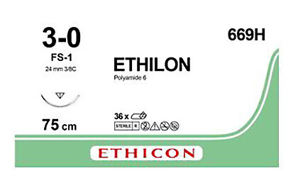 Ethilon 3-0 FS-1 75 cm musta 669H