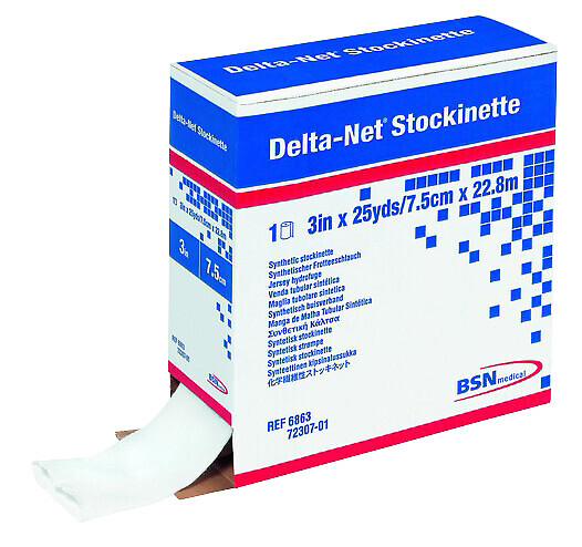Delta-Net Stockinette kipsinalussukka 10 cm x 23 m valkoinen