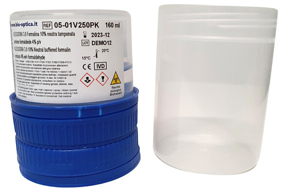 Klessidra 3.0 -turvapurkki formaliinilla 160 ml/ 290 ml