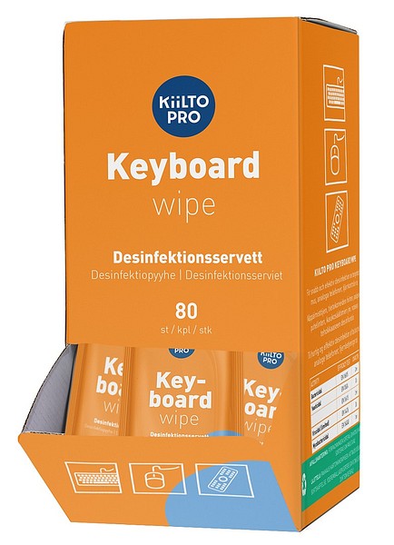 Kiilto Pro Keyboard Wipe desinfektiopyyhe ykspakattu