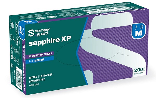 Semperguard Sapphire XP nitriilikäsine M/7.5 puuteriton