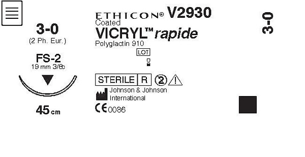 Vicryl Rapide 5-0 RB-1 70 cm värjäämätön V2130H