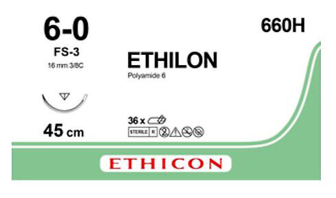 Ethilon 6-0 FS-3 45 cm musta 660H
