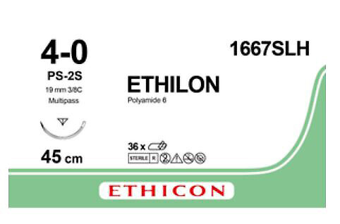 Ethilon sulamaton ommelaine PS-2 S, 19 mm, 4-0, 45 cm