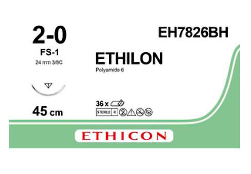 Ethilon sulamaton ommelaine FS-1, 24 mm, 2-0, 45 cm