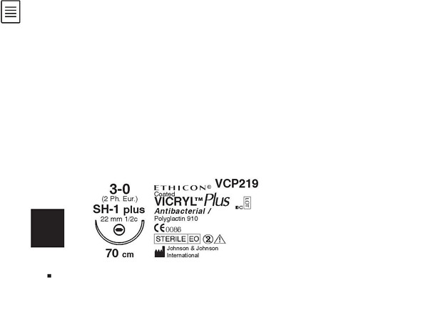 Vicryl Plus 3-0 SH-1 Plus 70 cm värjäämätön VCP219H