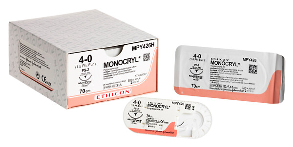 Monocryl 6-0 P-1 Prime MP 45 cm värjäämätön MPY489H
