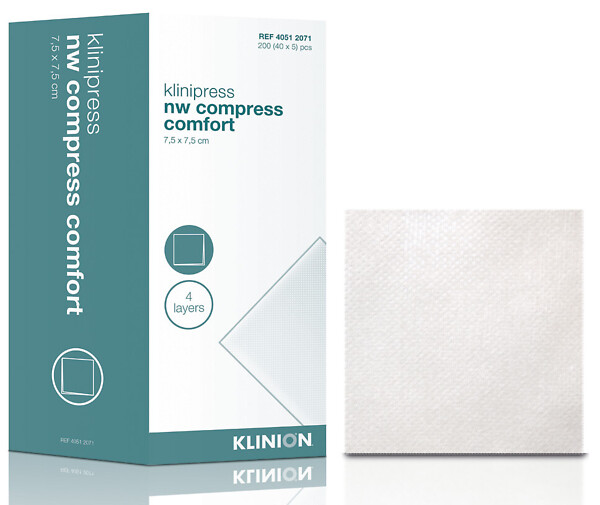Klinion klinipress kuitutaitos 7,5 x 7,5 cm steriili 5/pss