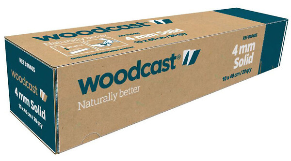 Woodcast 4 mm Solid natural 4 x 10 x 40 cm