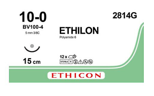 Ethilon sulamaton ommelaine BV-100-4, 5,1 mm, 10-0, 15 cm