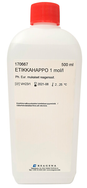 Etikkahappoliuos 1 mol/l 500 ml