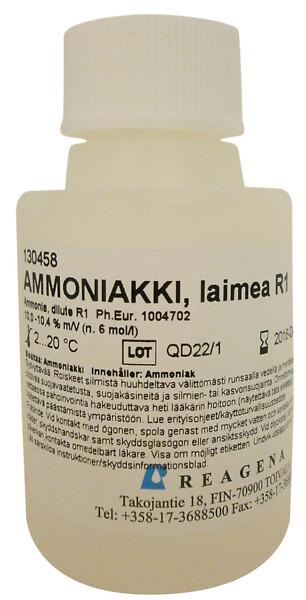 Ammoniakkiliuos laimea R1 n. 6 mol/l 50 ml