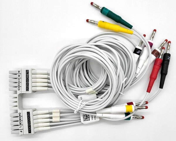 12-kytk.EKG-johtimet banaaniliitin, 10 johtoa