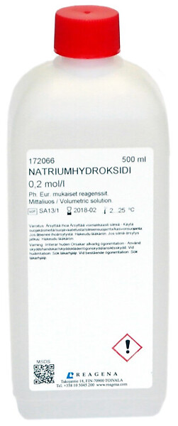 Natriumhydroksidiliuos 0,2 mol/l 500 ml