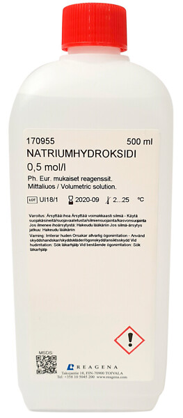 Natriumhydroksidiliuos 0,5 mol/l 500 ml
