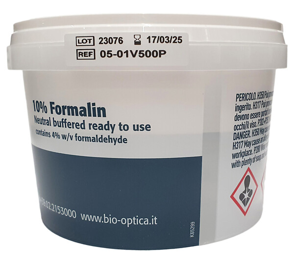 Formaliini 10 % pH 7,2 6 x 300 ml, näyteastia 500 ml