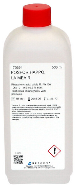 Fosforihappoliuos 1 mol/l 500 ml