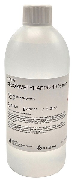 Kloorivetyhappoliuos 10 % m/m 500 ml
