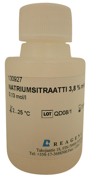 Natriumsitraattiliuos 0,13mol/l, 3,8% 50 ml