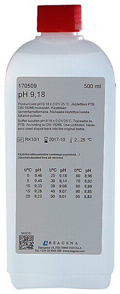 Kalibrointipuskuri pH 9,18 +/-0,01/25 °C 500 ml