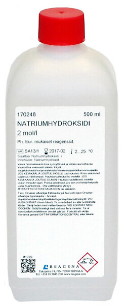 Natriumhydroksidiliuos  2,0 mol/l 500 ml