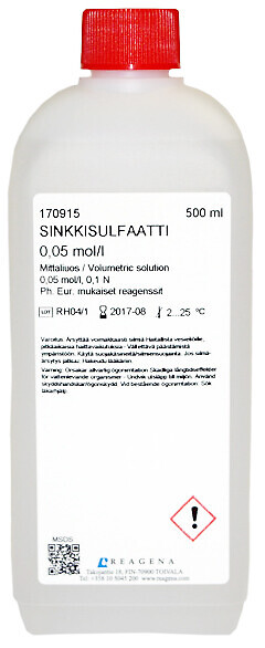 Sinkkisulfaattiliuos 0,05 mol/l 500 ml