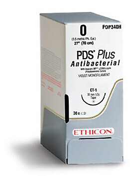 PDS Plus antibakteerinen ommelaine PS-2S, 19 mm, 4-0, 45 cm SLIMMED