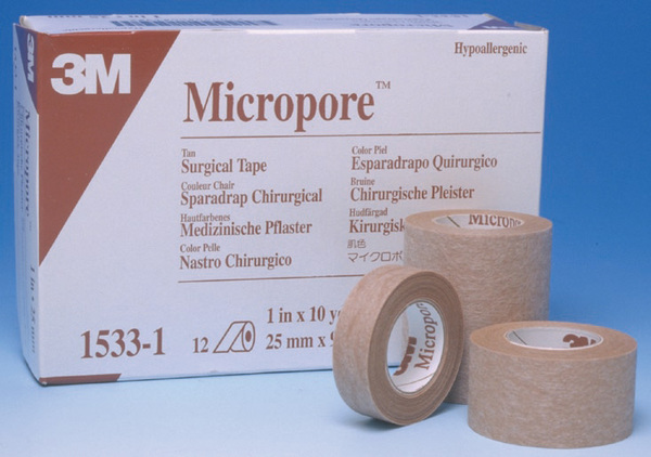 Papperstejp Micropore 5cmx9,14m utan hållare beige