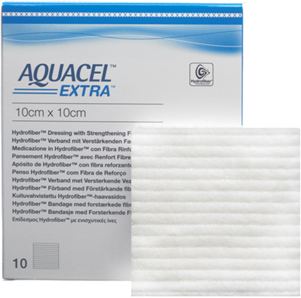 Gelbildande Aquacel hydrofiber extra 10x10cm steril