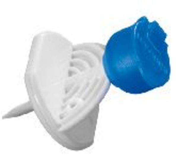 Mini-Spike Plus blå snäpplock. Steril, luft/bakterie/partikel filter
