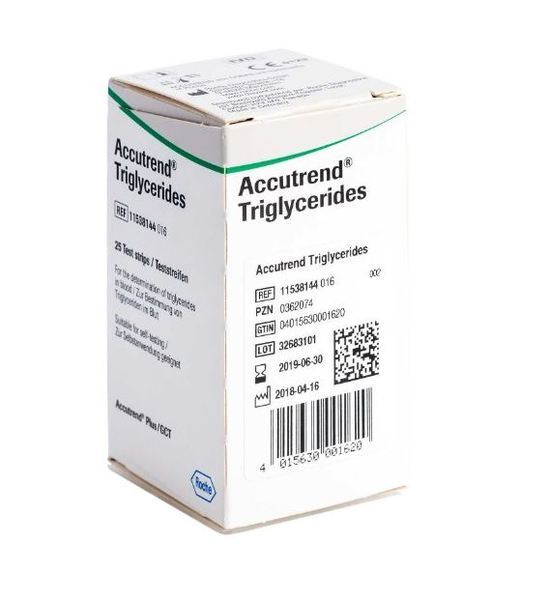 Triglycerider Teststicka För Accutrend Plus 25 St/Förp