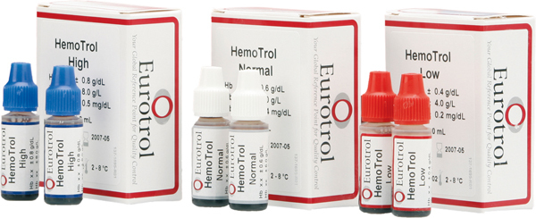 Kontroll hemocue hb hemotrol låg kylvara 2x1ml nivå: ~ 80g/l