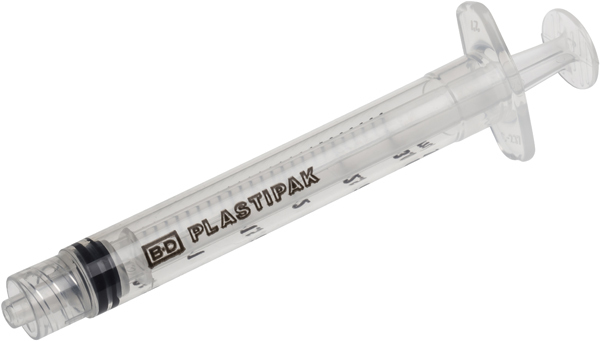 Spruta Plastipak 3-komp l-l 3ml. Steril, centrerad gradering 0,1ml