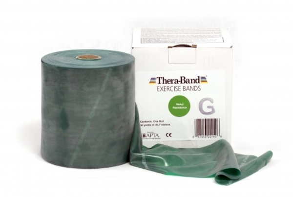 Träningsband Thera-Band 45,5m grön hårt motstånd latex