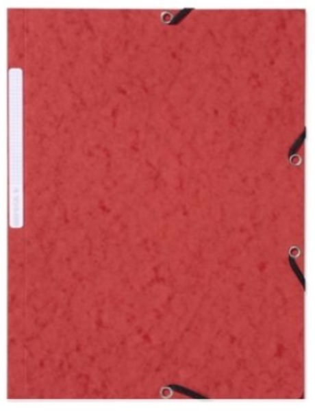 Gummibandsmapp A4 3-klaff röd kartong fsc-märkt