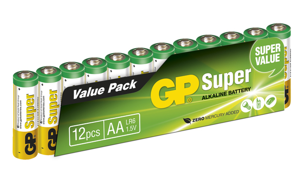 Batteri 1,5V GP Super LR6/AA 12-pack Svanenmärkt