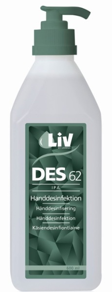 Handdesinfektion LIV 62 IPA 600ml med pump