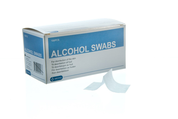 Injeksjonstørk Alcohol Swabs Mediq 30x60mm