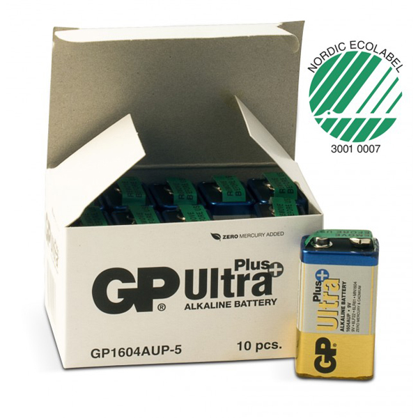 Batteri alkaline GP Ultra Plus 9V 6LF22