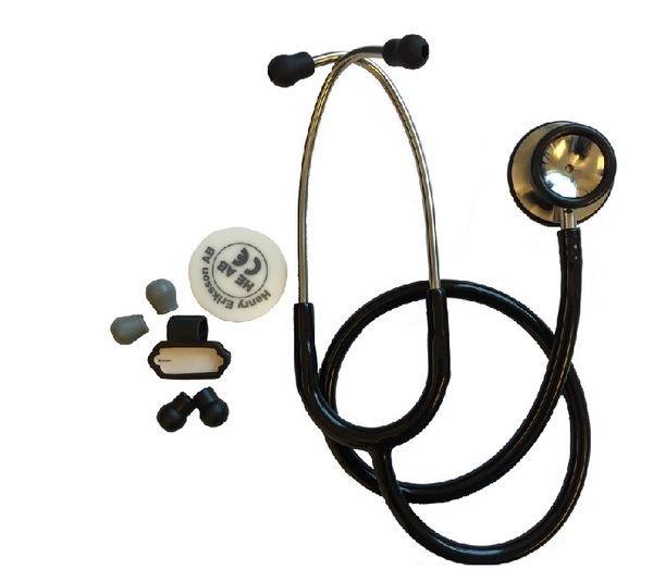 Stetoskop dual-head vuxen svart membran 42mm vändbart 