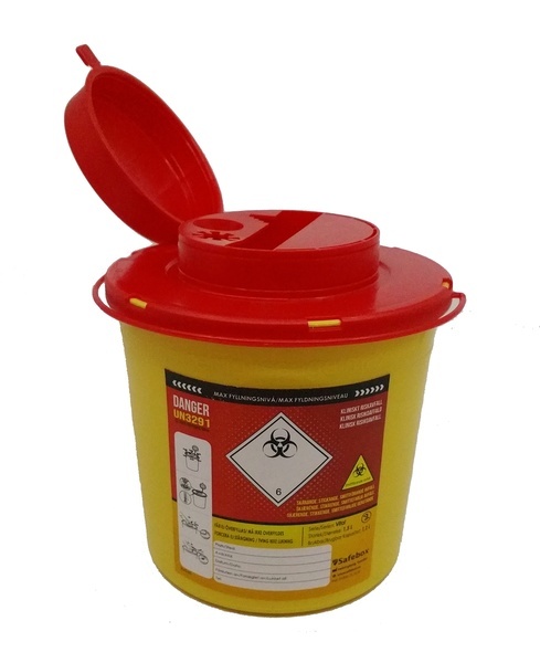 Kanylburk Safebox Plast 1,5l Un-Etikett