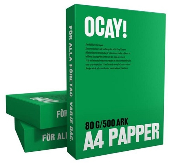 Papper Alloffice A4 Vitt 80g Ohålat  Eco Label