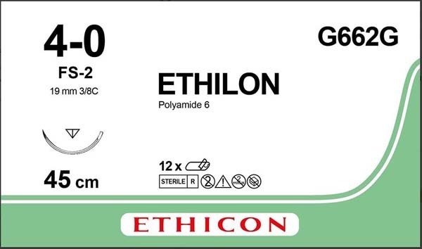 Sutur ETHILON 4-0 FS-2 45cm grønn